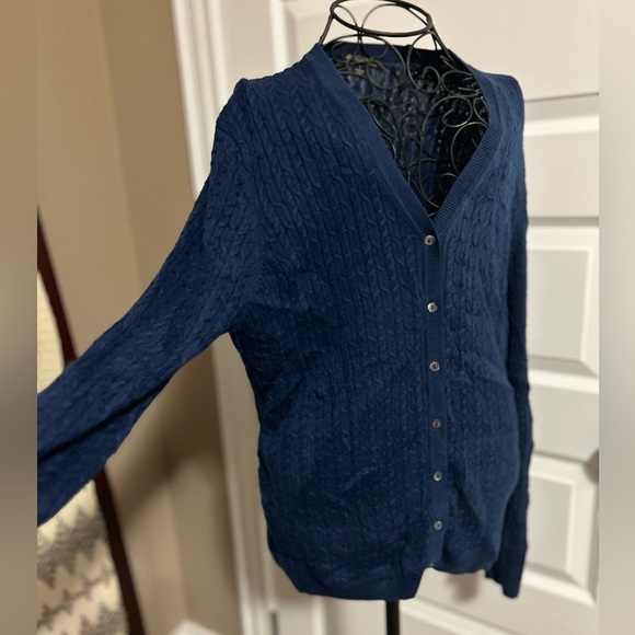 Brooks Brothers Silk Cashmere Navy Blue Knit Cardigan - Picture 5 of 7